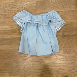 Super cute light blue ruffle top